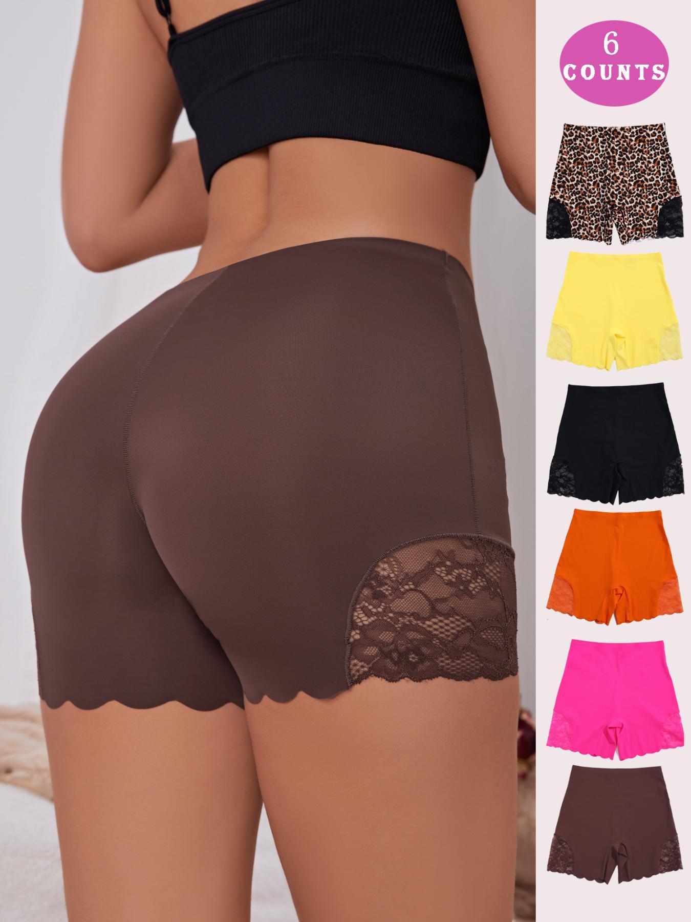 Women's Contrast Lace Boyshorts, Soft Comfy Breathable Panty for Daily Wear, Underwear for All Seasons, Soft Breathable Knicker