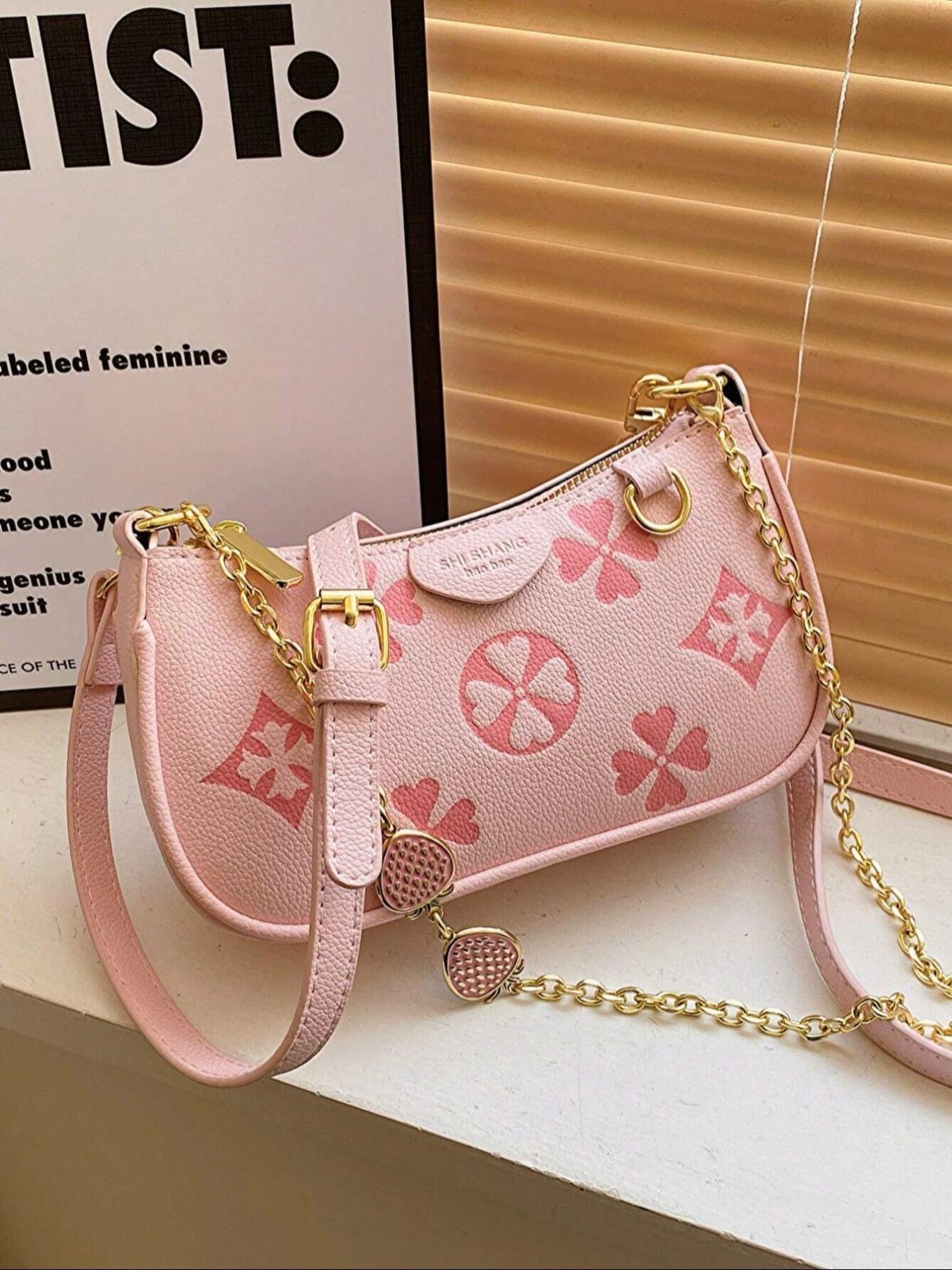 Women's Fashionable Patterned Bag, Elegant Embossed Bag, Stylish Crossbody Bags with Adjustable Strap, Casual PU Leather Zipper Shoulder Purse for Daily Use and Commuting, Trendy Versatile High-Quality Bag