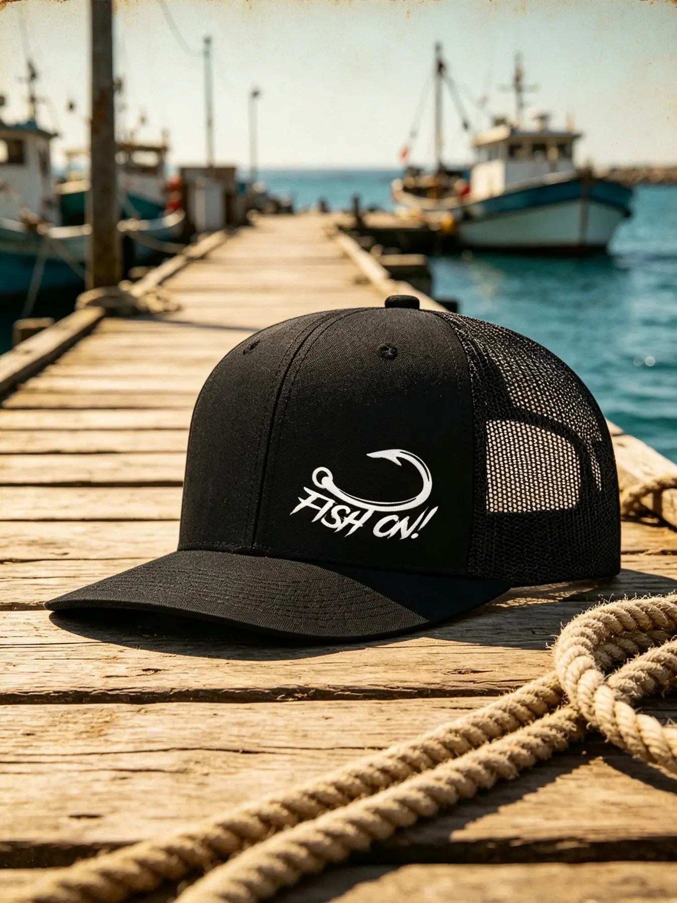 2pcs/1pc Unisex Americana Trucker Hat Fishing Printing Mesh Baseball Cap Richardson Slightly Curved Brim Baseball Cap Adjustable Dad Hats Outdoor Mesh Breathable Sun Hat Gift for Men Women