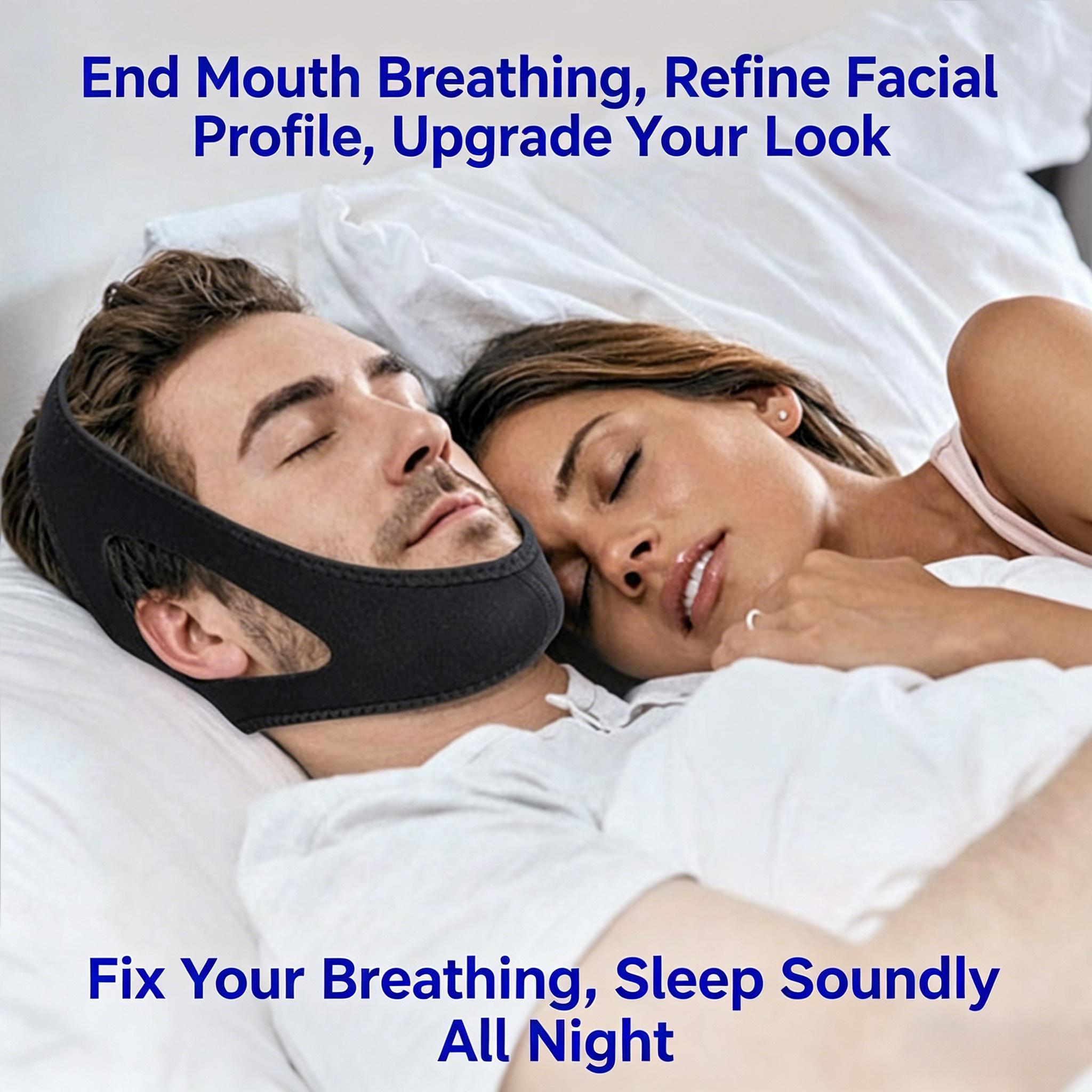 Triangular Chin Support Anti-Snoring Strap  Corrects Mouth Breathing & Sleep Talking