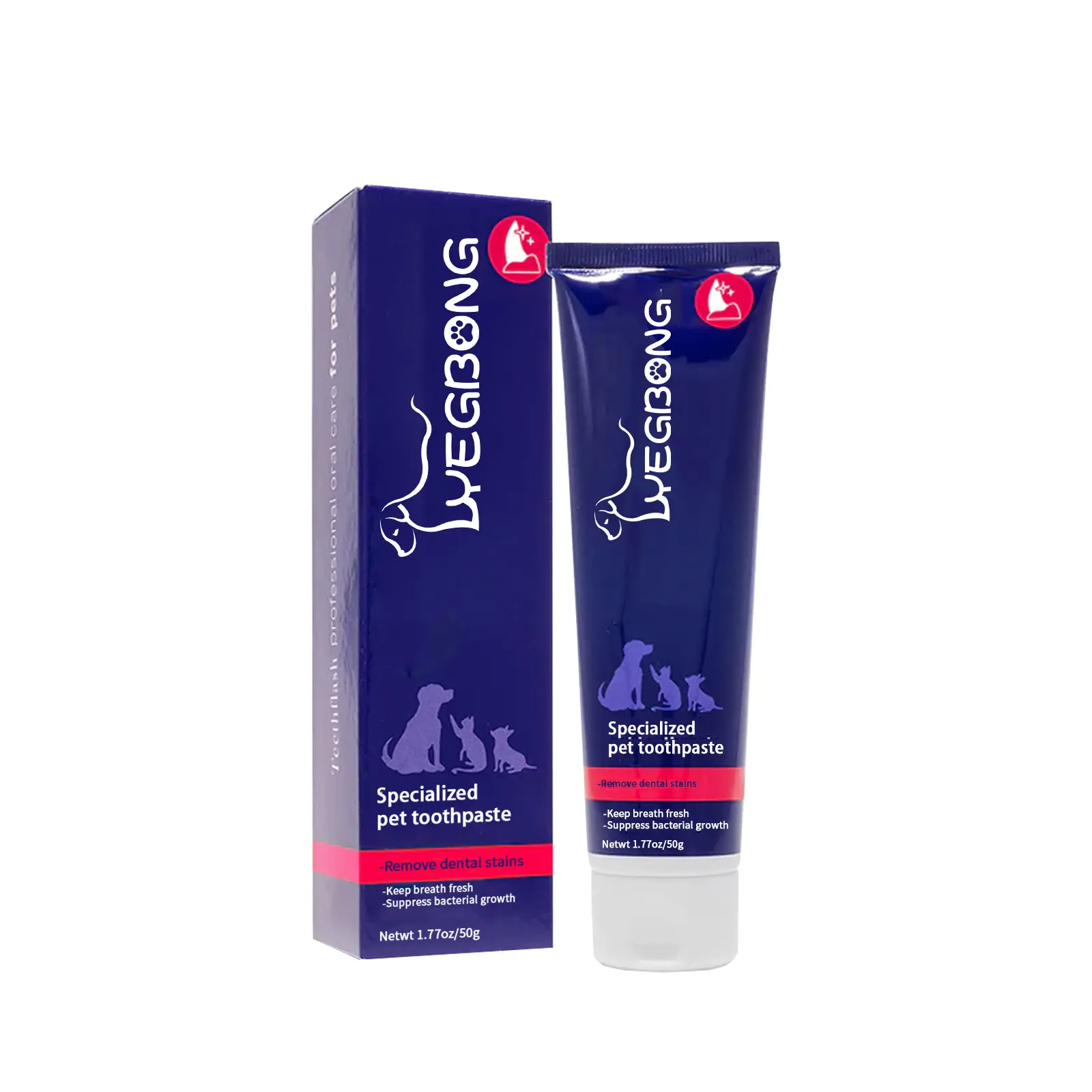 Yegbong Pet Whitening Toothpaste for Cats and Dogs - Cleans Teeth, Oral Odor, Tartar, Stains, Boosts Fresh Breath with Extracts