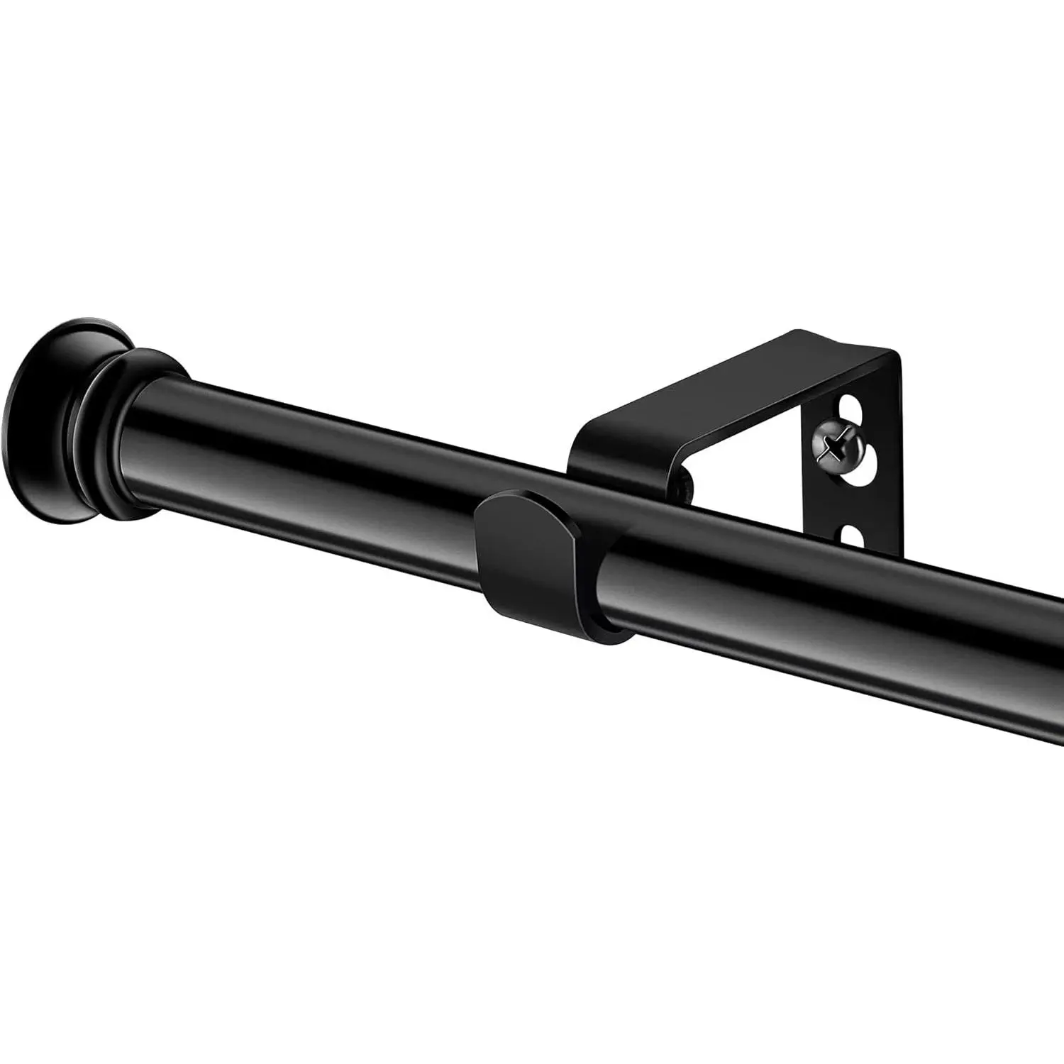 2 Pack Black Decorative Curtain Rods with Brackets - 5/8 in Standard Size, 30"-45" Adjustable Range, Easy-Install Home Supplies for Bedroom, Living Room, 30" To 45"