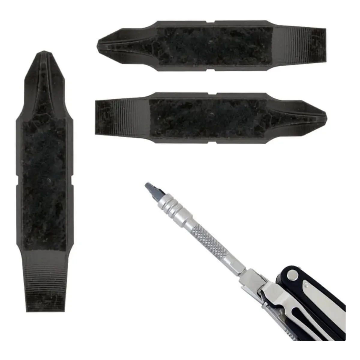 3 Pack Replacement Two-sided Screwdriver Bit,#1-#2 Phillips + 3/16 Flat Head, Exact Fit for Multi-tools, Add or Replace