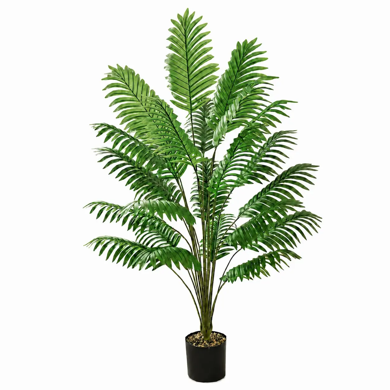 122cm (4ft) Artificial Areca Palm with 24 Large Leaves, Tall Faux Plant – No Pot, Ideal for Living Room, Office, Entryway and Tropical Home Decor – Zero Maintenance, Great Gift for Housewarming, Birthday and Christmas