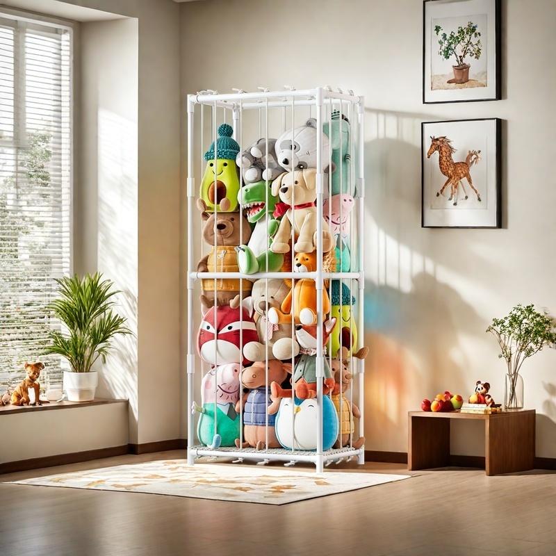 Stuffed Animal Storage Zoo Stuffed Animal Holder Space Save Vertical Stuffed Animals Storage PVC with Elastic Band and Net for Playroom Bedroom Nursery Deals For You Days Organiser Multicolor
