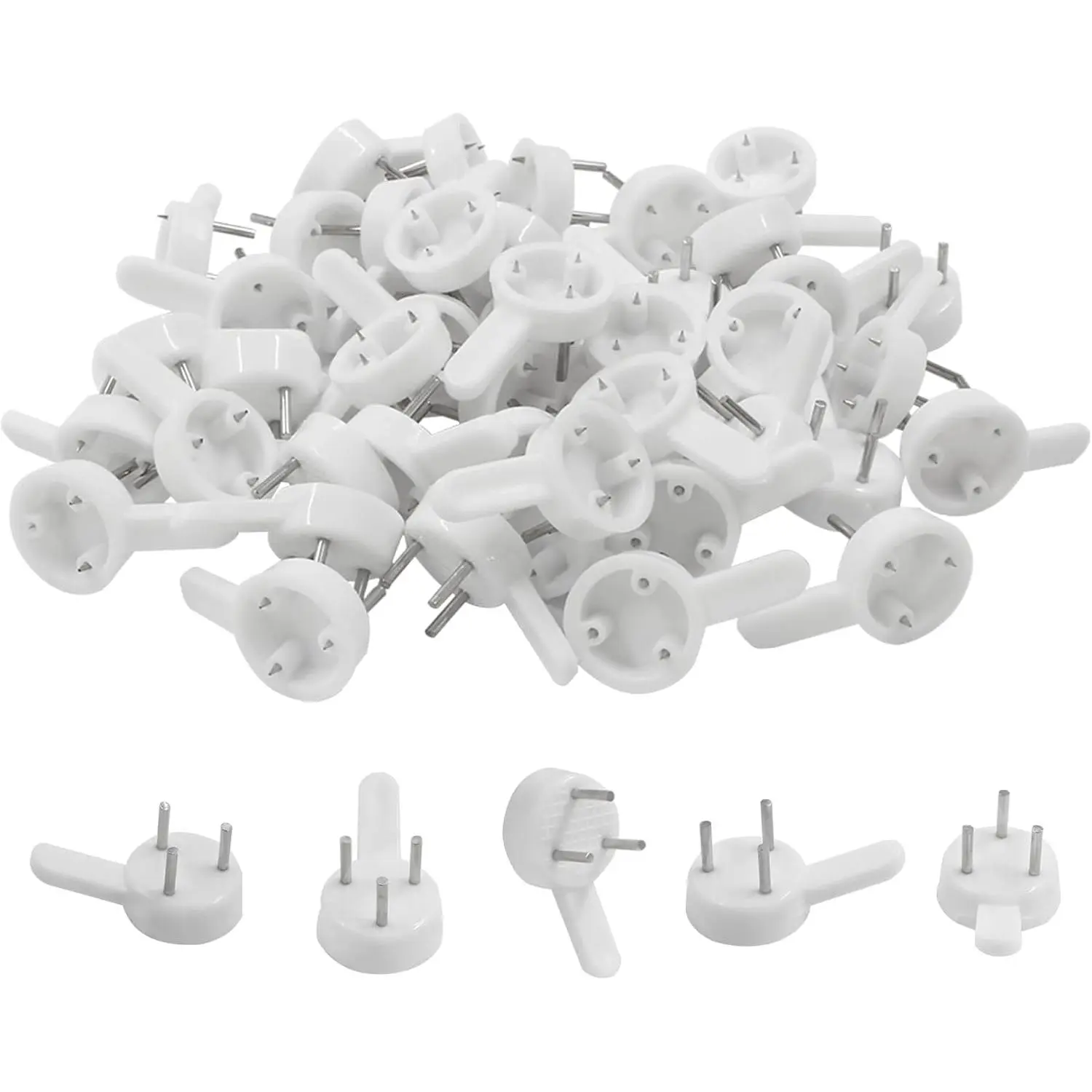 50 count Plastic Picture Hangers 25*15mm Photo Frame  Hooks | Traceless Wall Hooks, Invisible  Hardwall Hanger for  Picture, Photo, Frame