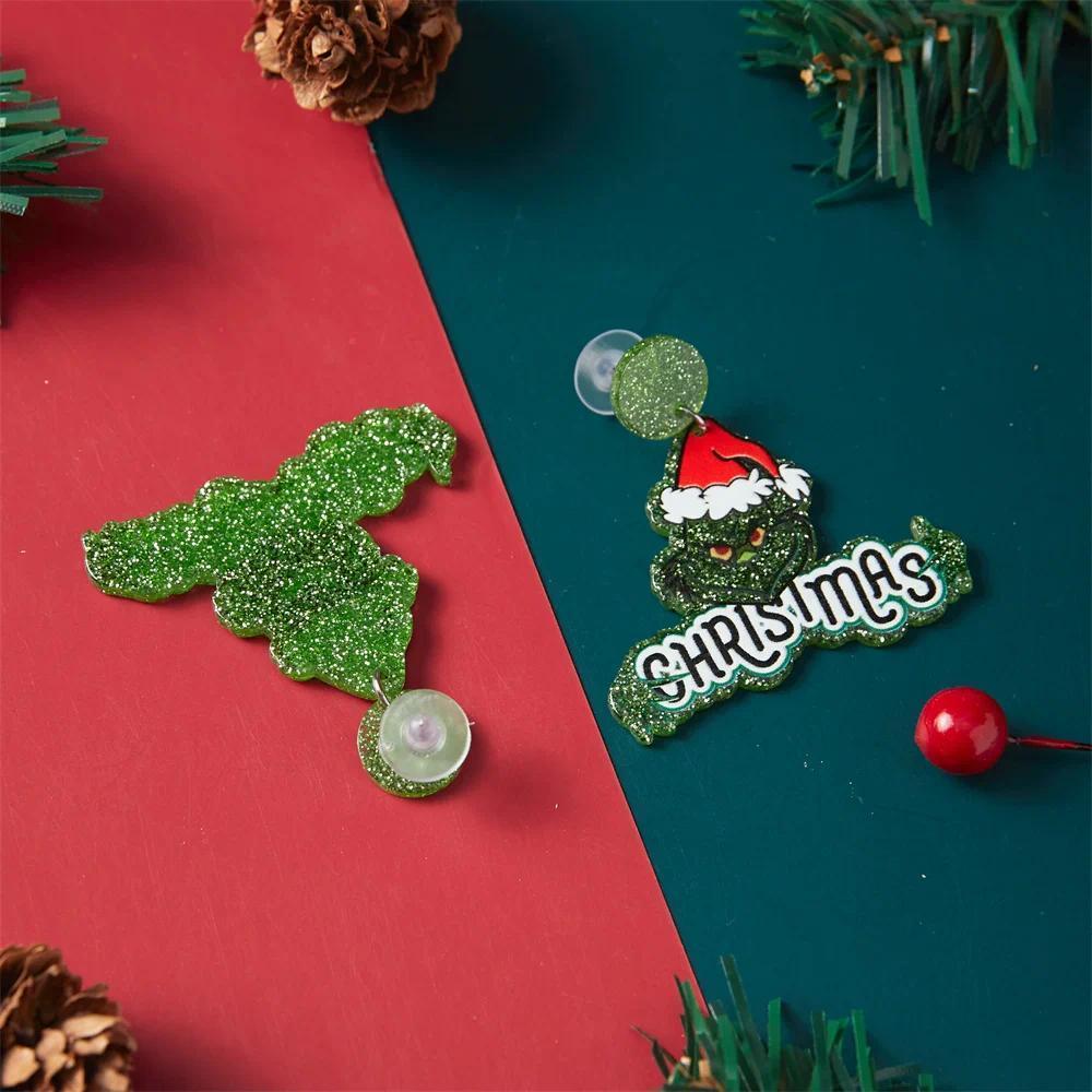 2026 Christmas Earrings Classic Cartoon Series Metal Acrylic Drop Earring for Woman Girl New Year Christmas Party Gift
