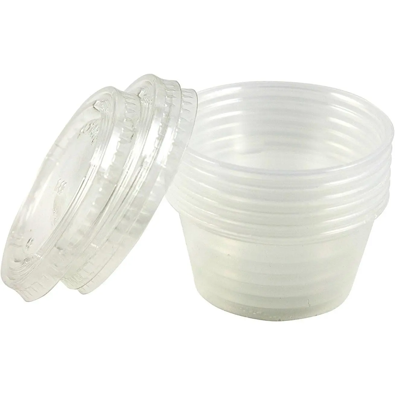 disposable Dressing/Sauce/Jello shot container cups, Clear Plastic, 2 oz, 24 Count