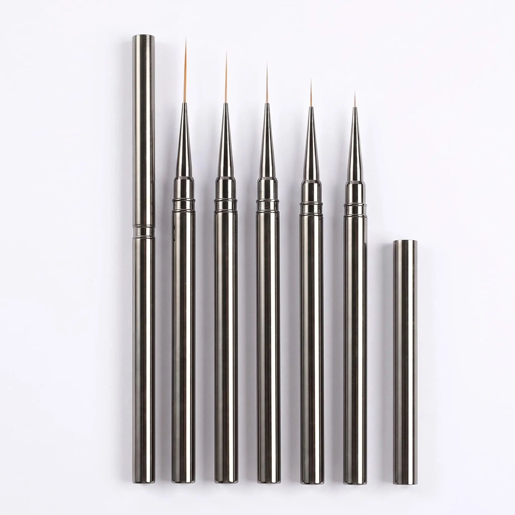 5-Pack Ultra-Fine Metal Rod Nail Art Pens, Non-Slip Design, Ideal for Grids, French Tips, Detailed Painting, High-End Manicure Tools