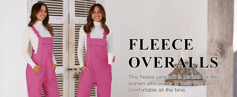 Imily Bela Women's Fleece Warm Overalls Winter Loose Casual Jumpsuits with Pockets
