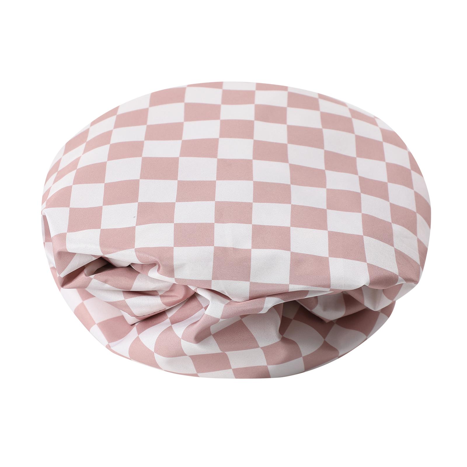 Satin Lined Luxury Shower Cap - Checker - Stylish Design for a Luxurious Shower Experience Adjustable Waterproof