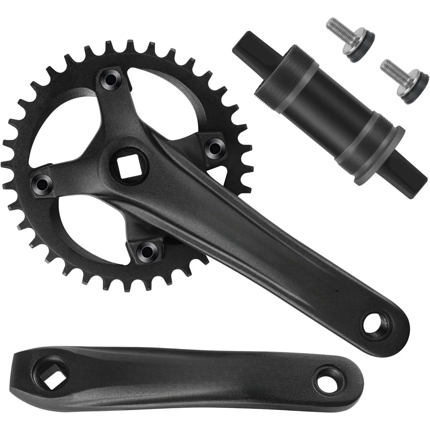 Mountain  Crankset MTB 1x Square Taper Crankset 104 BCD 170mm Crank 32/34/36T Compatible with Single Speed