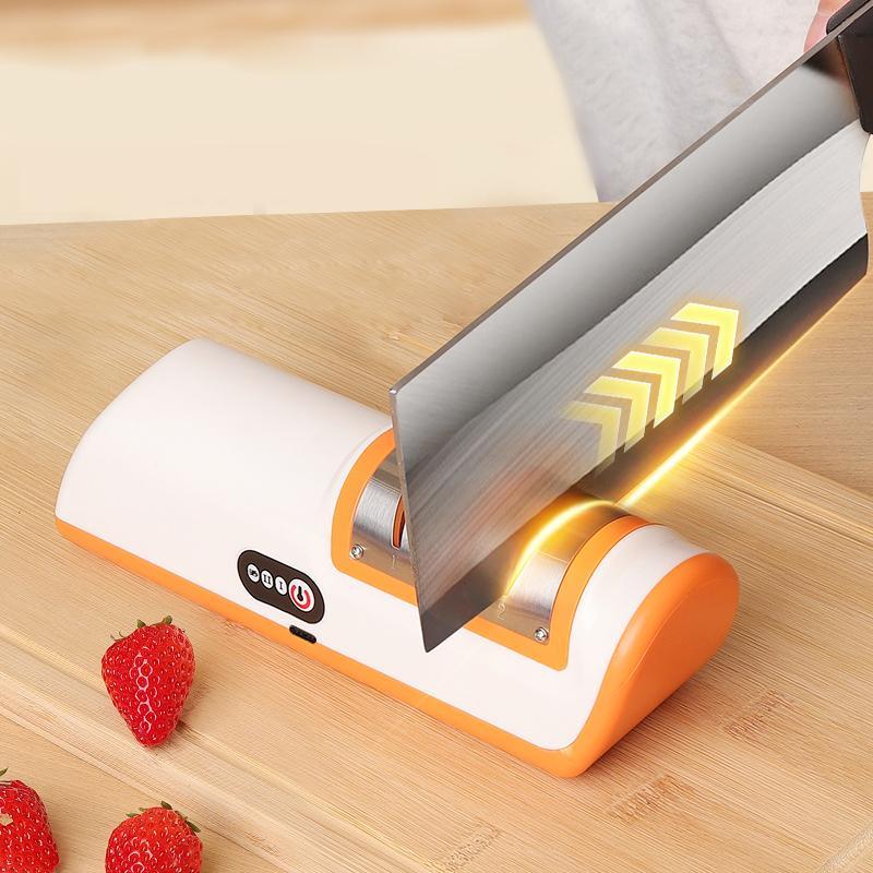 Electric Knife Sharpener, 1 Count USB Rechargeable Knife Sharpener, Adjustable Angle Sharpener for Kitchen Knife Grinding and Polishing Tool