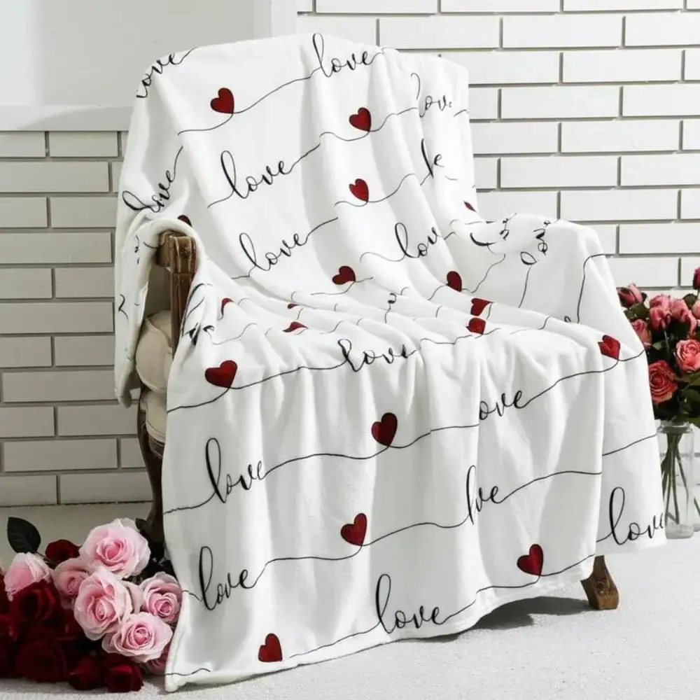 Valentine's Day Knitting Throw Blanket - Ultra Soft Minimalist Fleece, Neutral Indoor/Outdoor Bed & Couch Blanket, Cozy Holiday Decor, 50x60 Inches, Wedding, 50*60Inch, Chenille Knit