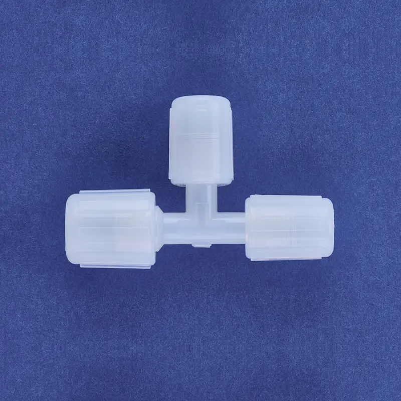 High-Grade PFA Piping Fittings - Chemical Resistant 3-Way Expansion Taper Connectors, Low Contamination for Semiconductor Industry, Meets SEMIF57, FDA, USP VI Standards, Inches Compatible, Connector Set