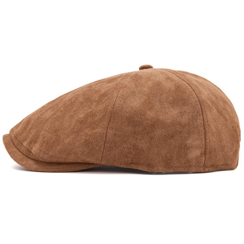 HT4971 Mens Berets Women Autumn Winter Hat Vintage Artist Painter Beret Hat Male Female Ivy Flat Cap Suede Octagonal Beret Caps