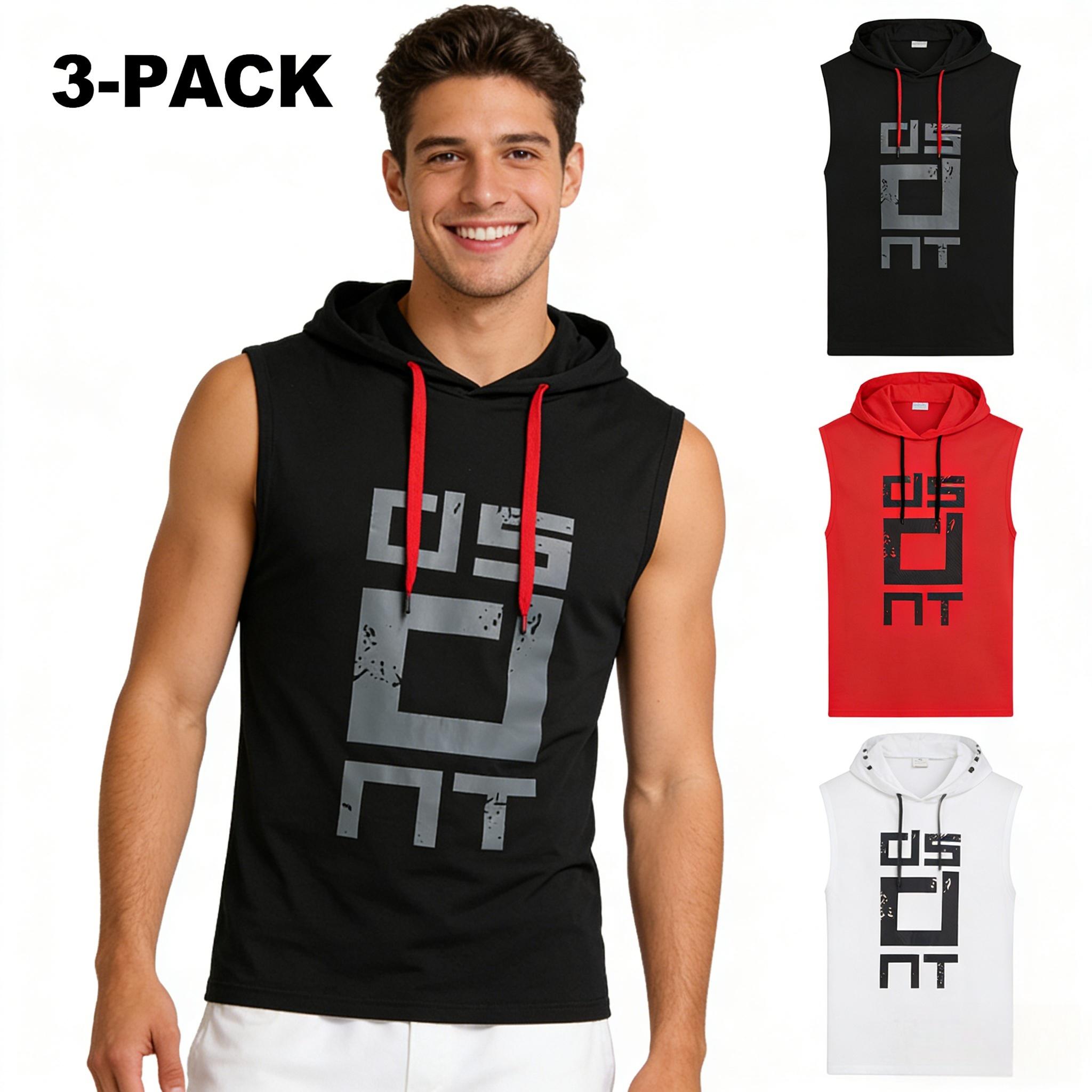 Men's Sleeveless Hooded Gym Tank Top Quick Dry Muscle Fit Fitness Hoodie for Workout & Casual Wear