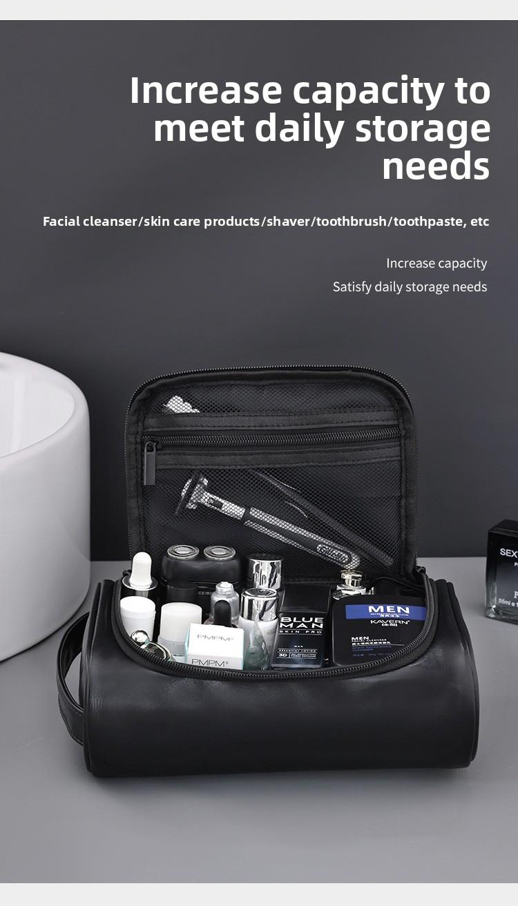 Waterproof PU Men's Travel Toiletry Bag – High-End & Large Capacity, Portable Makeup Organizer for Men, Perfect for Travel & Daily Use