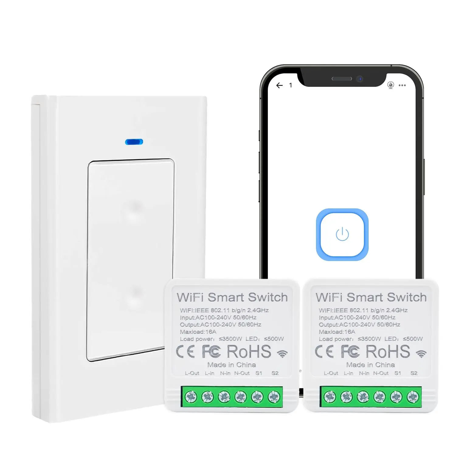 Ewelink   16A Mini WiFi Relay Module,DIY 2.4ghz  Light  Voice Control with Timer&Schedule for  Automation, Compatible with Alexa/
