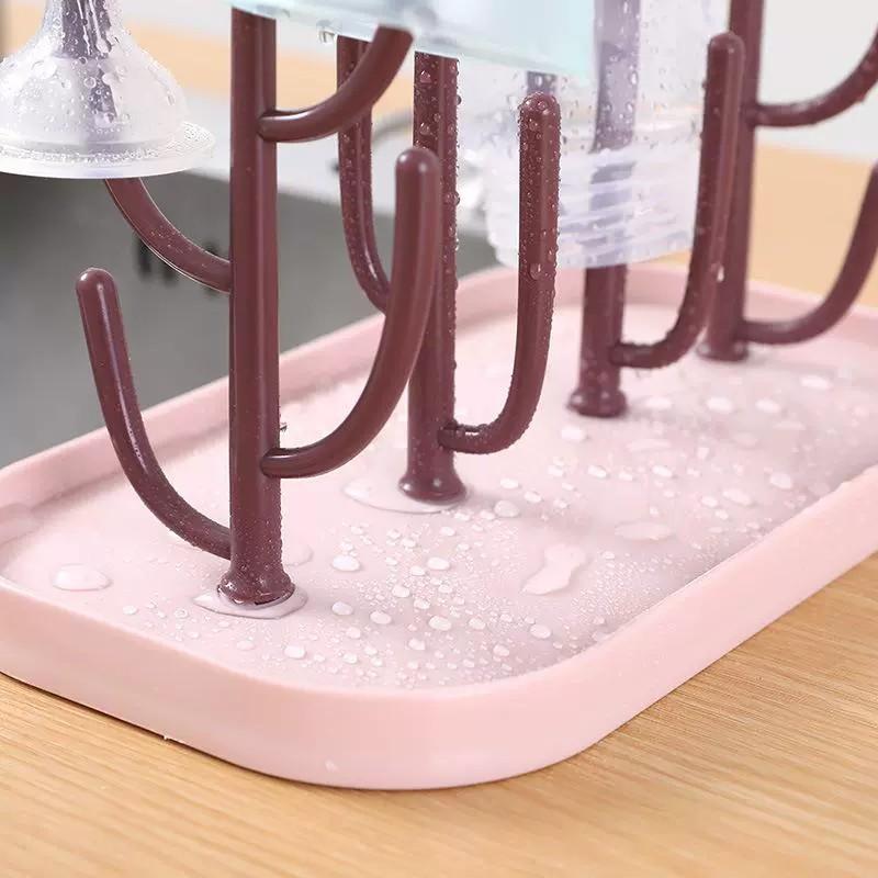 All-Purpose  Bottle & Cup Drying Rack, Built-in Storage for Pacifiers & Cleaning Brushes, Universal Fit for All Bottle Sizes,  for Home Nursery & Kitchen