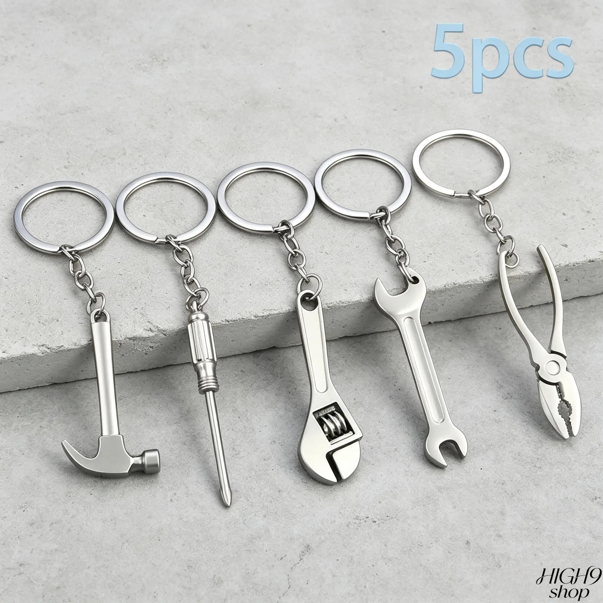 Set of 5 Portable Small Multifunctional Metal Tool Keychain Charms, Stylish Daily Carry Practical Accessory, Compact Utility Key Pendant Suitable as Holiday & Daily Gift for Both Men and Women