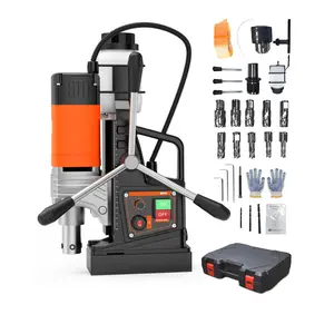 Heavy Duty 1750W Magnetic Drill Press – 2'' Boring Diameter, 810 RPM Adjustable Speed, Portable Mag Drill with Precision Scale and Ergonomic Handle for Metalworking and Home Improvement – Standard Model