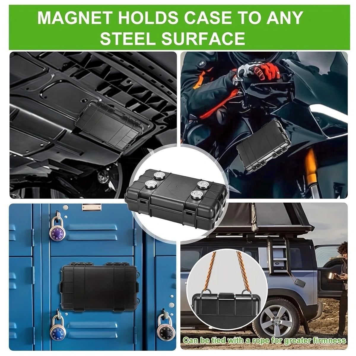 Magnetic Tool Box, Waterproof Magnetic Storage Box, Portable Storage Box for Outdoor Camping Hiking, Home Organizer for Car Key