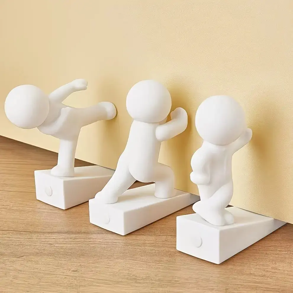 3-Pack Cute Door Stoppers, Fun Decorative Door Stoppers, Non-Slip Base, 3D Character Models, Protect Walls and Floors, Unique Home Decoration