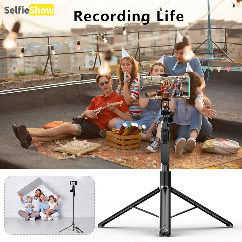 SELFIESHOW Selfie Stable Tripod, Portable Phone Tripod Stand with Remote Control, Smartphone Camera Accessories, Multifunctional Phone Tripod for Travel, Party, Live Streaming