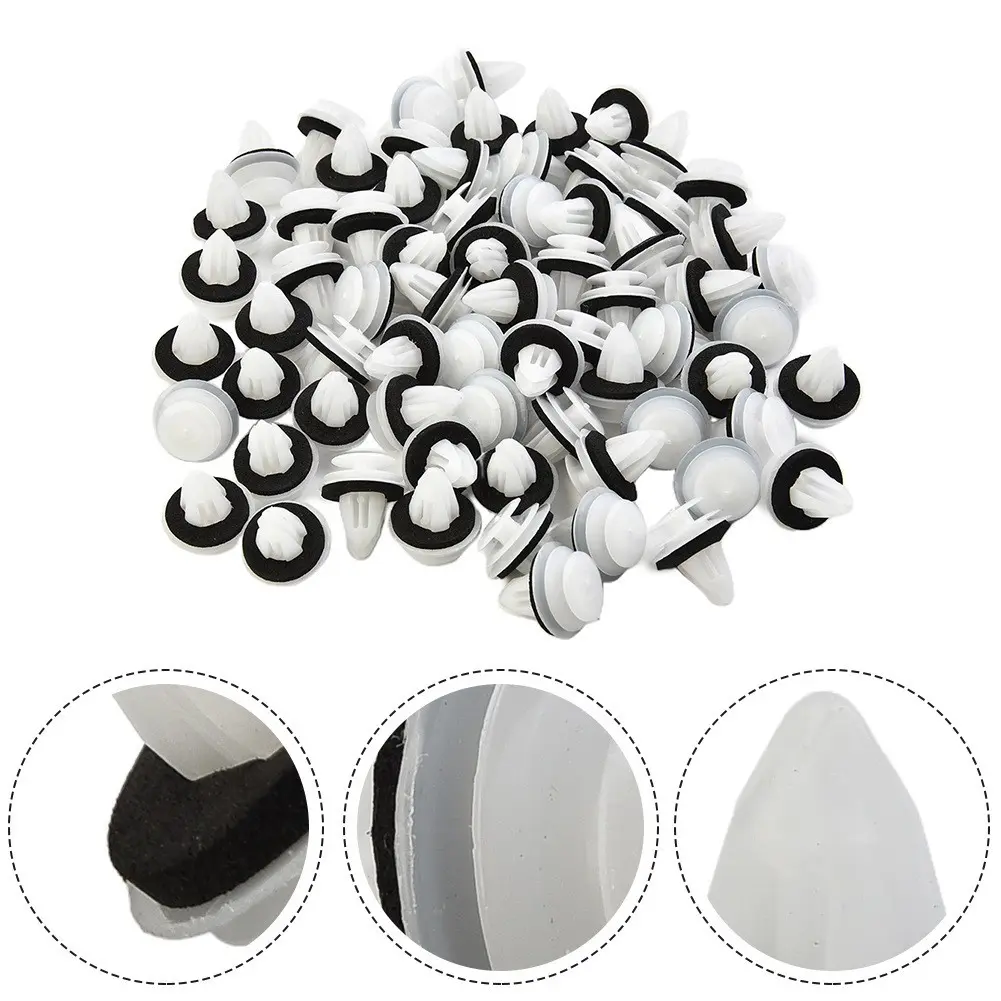 100pcs Car Door Panel Clips, Durable Material with Shock Absorber Pad, Noise Reduction Interior Clips for Sedan Suv Truck Doors, Car Accessory