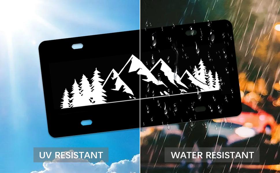 Black Mountain Topographic Front License Plate 6x12 – Peak Contour Map Vanity Tag for Car Truck SUV – Outdoor Hiking Gift with 4 Holes