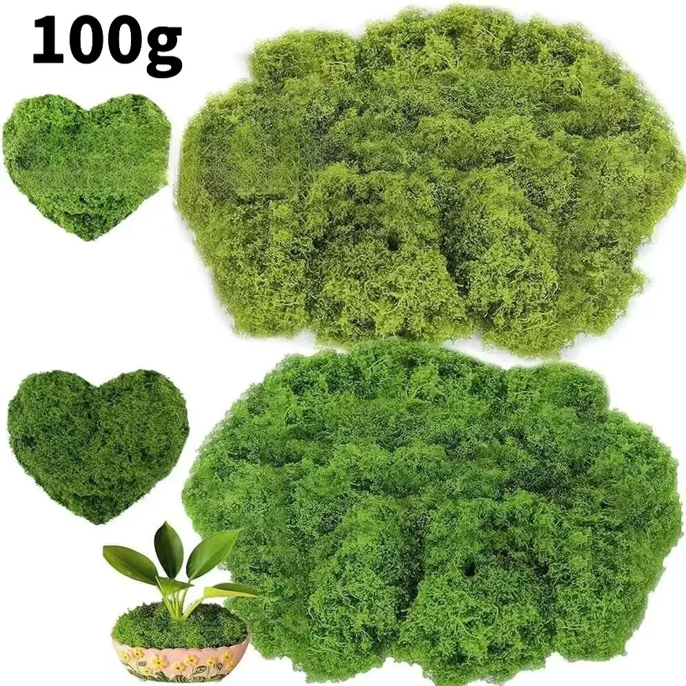 Reusable Lifelike Green Moss 100g Holiday Scene Layout Gift Packaging Filling Party Decor Craft Material