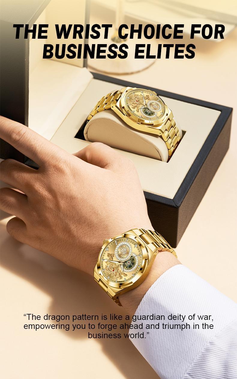 Men's Automatic Luxury Watch: Swiss Movement, Sapphire Crystal, Full Stainless Steel, Water-Resistant & Luminous