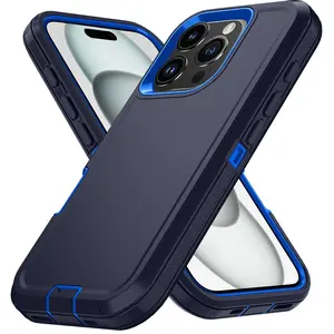 Armor Shockproof Defender Phone Case For iphone 11 12 13 14 15 Pro Max Hard PC+TPU Back Cover