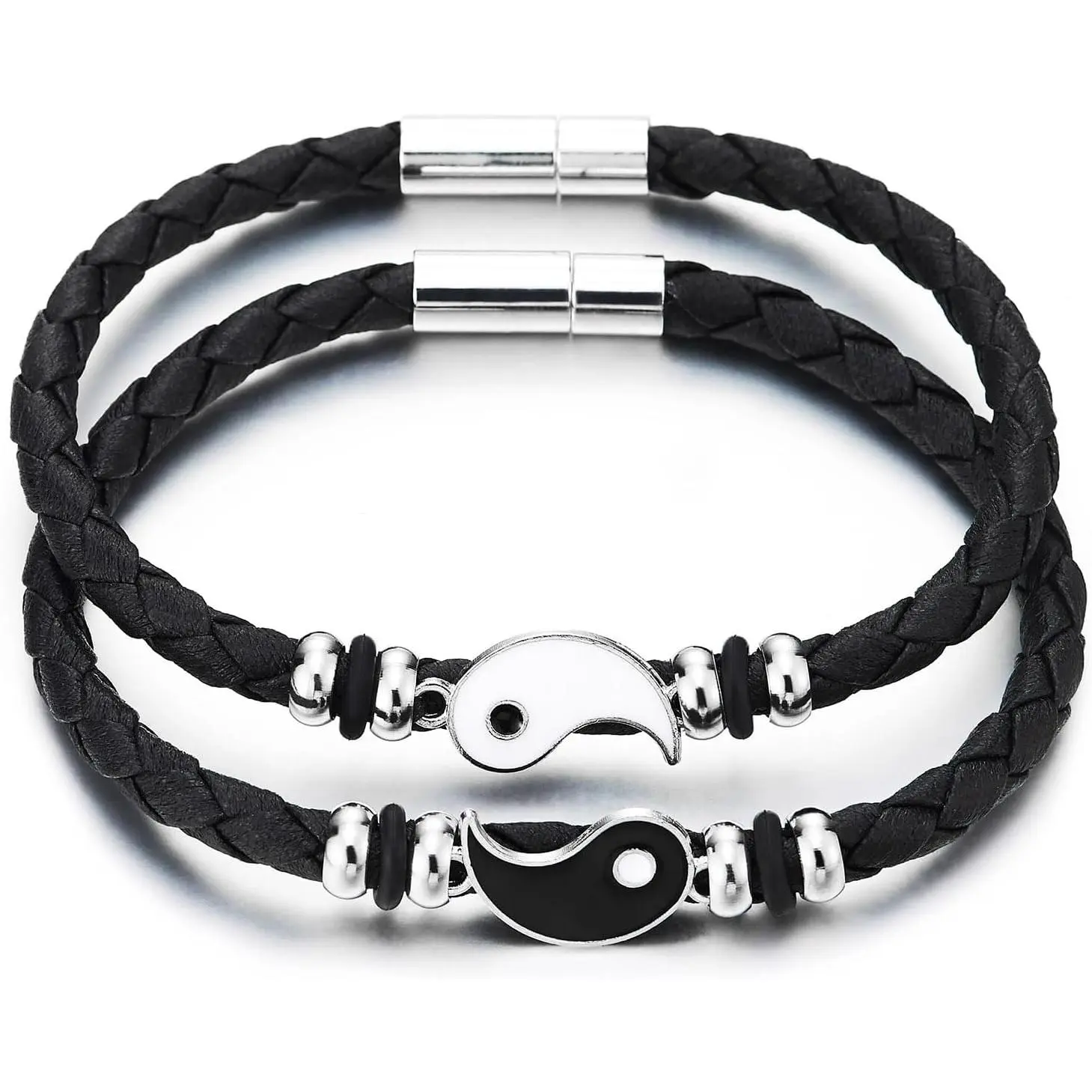 Couples Yin-Yang Bracelet, Lovers Leather Bracelet, His and Hers  Boho , Friendship