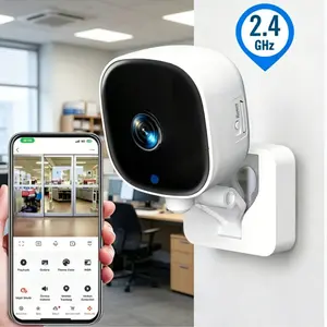 2K Stick-On Window Indoor Camera, 2.4G WiFi Plug-in Cam, AI Human Detection & Color Night Vision, Two-Way Audio, 24/7 Recording, Easy Adhesive Install, Perfect for Bedroom, Home Office, Commercial Office, Baby & Pet Monitoring