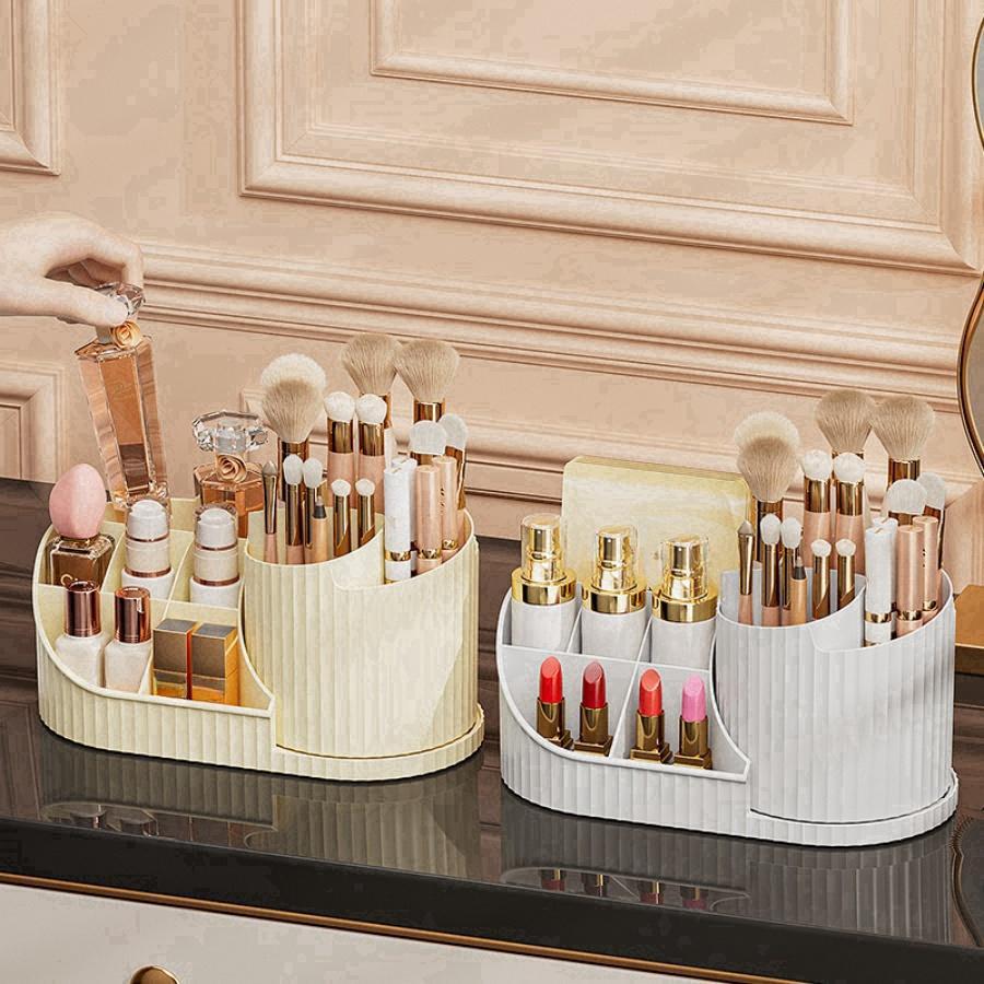 Rotating Makeup Brush Storage Box, Large Capacity Makeup Tool Storage Rack, Desktop Makeup Organizer for Bedroom Bathroom, Cosmetics Organizer Storage Rotating Makeup Brush Storage Box, Large Capacity Makeup Tool Storage Rack, Desktop Makeup Organizer for Bedroom Bathroom, Cosmetics Organizer Storage