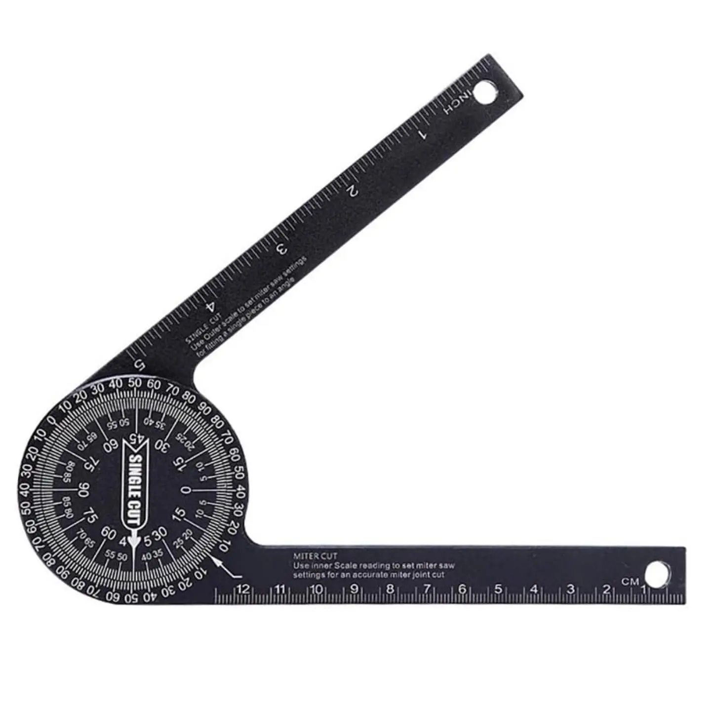 7 Inch Aluminum Protractor, Professional Precision Angle Measuring Tool, Includes Two Extra Straight Edge Rulers, Ideal for Woodworking, Architecture, Plumbing, DIY