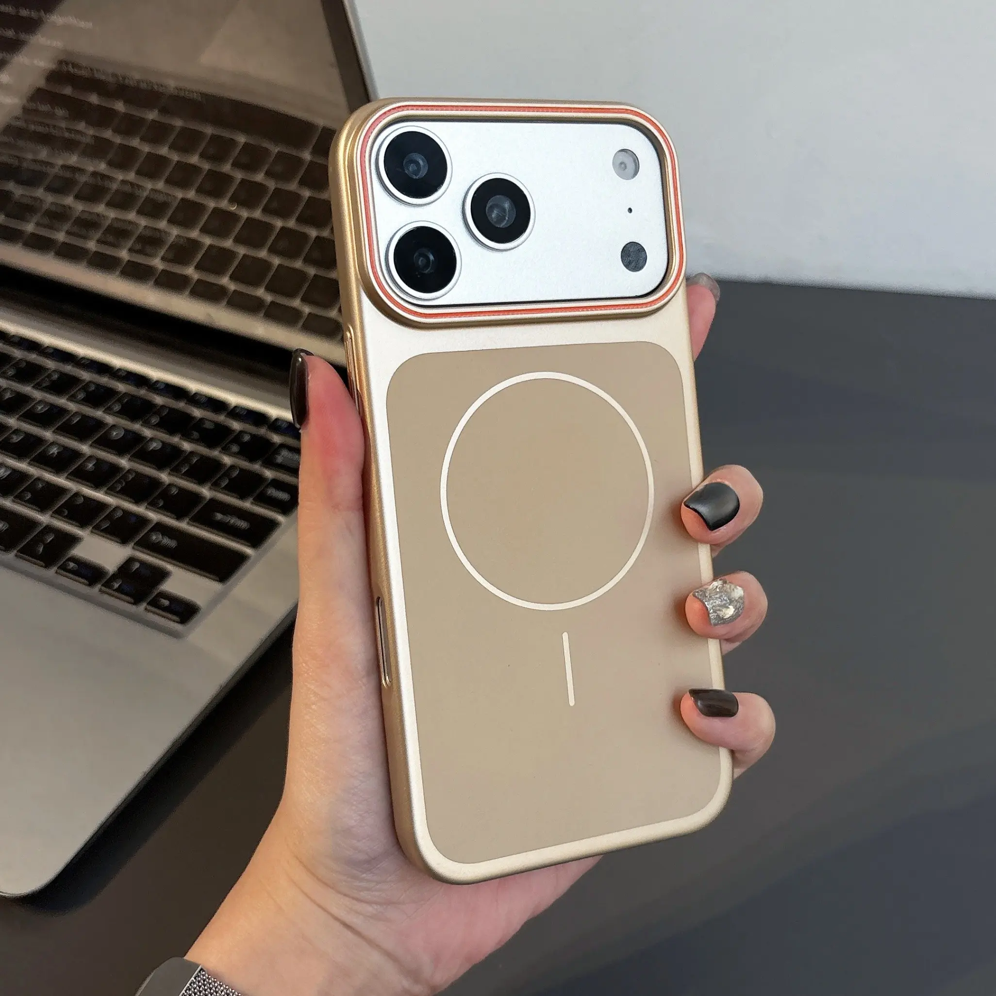 iPhone 17/16/15/14/13/12/11 Magnetic Phone Case, Compatible with Magsafe Wireless Charging, Luxury Metal Lens Frame, Anti-Drop Protective Cover