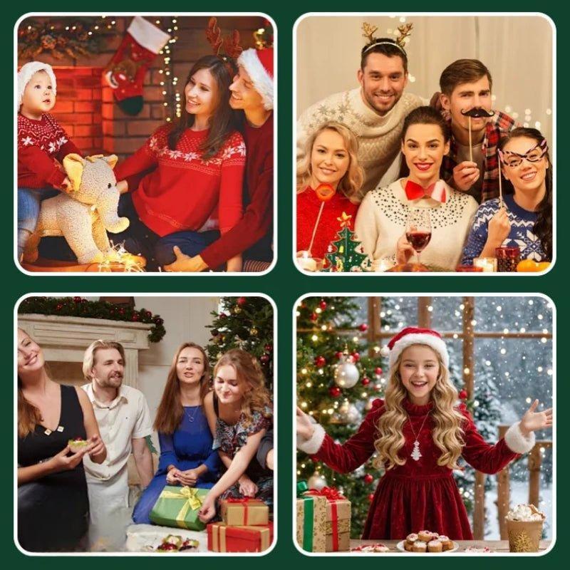 12 Sheets Christmas Temporary Face Tattoos for Kids Adorable Designs Water-Based Safe for Children's Skin Waterproof Long-Lasting Festive Tattoos for Parties and Holidays