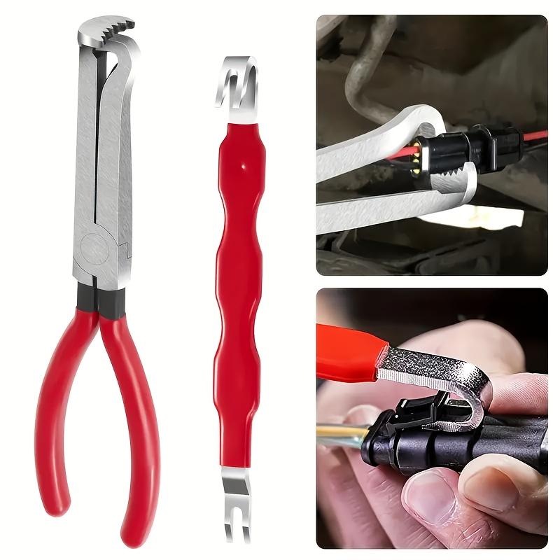 2-Piece Electrical Disconnect Tool Set, Quick Release Connector Separator, Plug Removal Pliers, Ergonomic Anti-Slip Handles, Durable Serrated Pliers, Disconnect Repair Tools