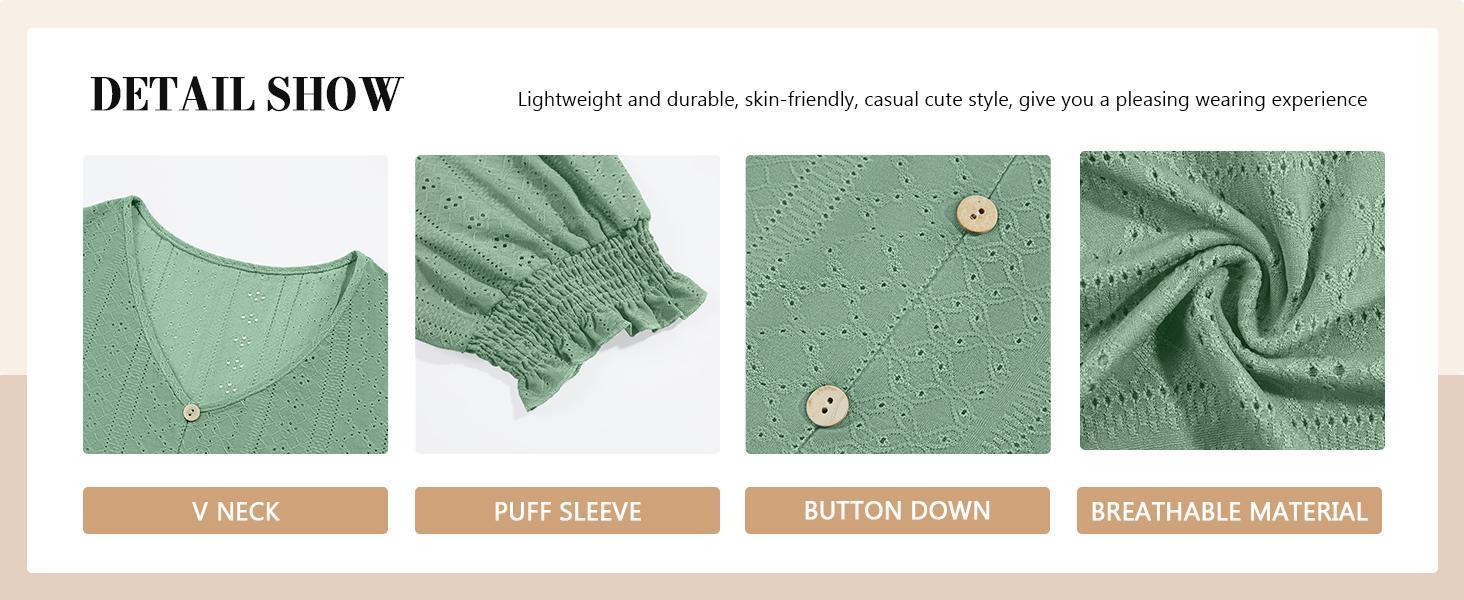 【XL-5XL】Plus Size Curve Imily Bela Curve Womens Plus Size Tunic Tops V Neck Short Puff Sleeve Tops Casual Summer Eyelet Blouses