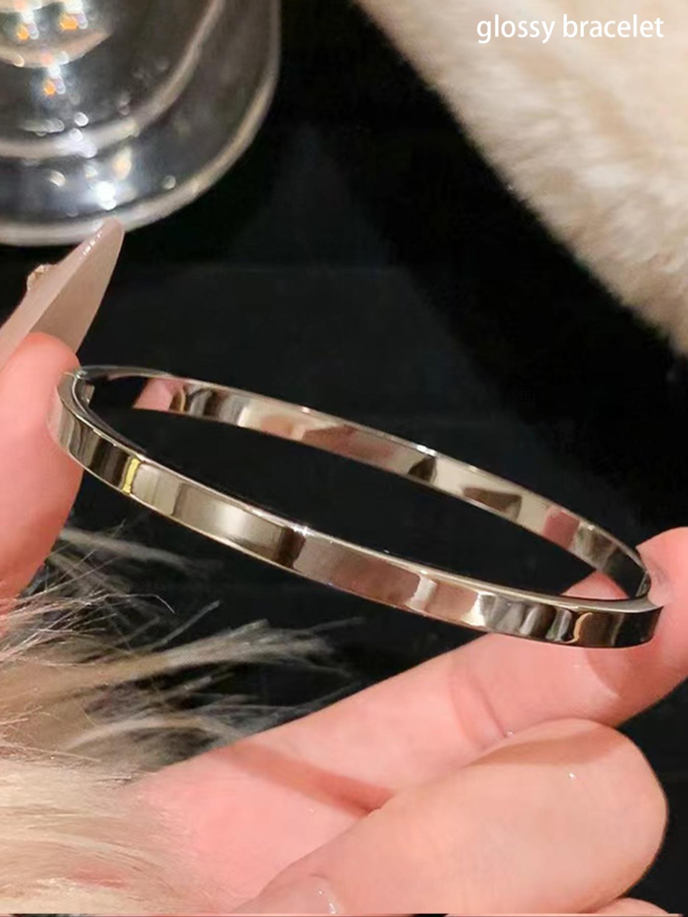 Elegant Rhinestone-Decorated Bangle, Trendy Stackable Bangle, Fashion Jewelry for Women and Men, Perfect for Parties and Daily Wear, Versatile All-Match Jewelry Birthday Gift, Mix Bracelets