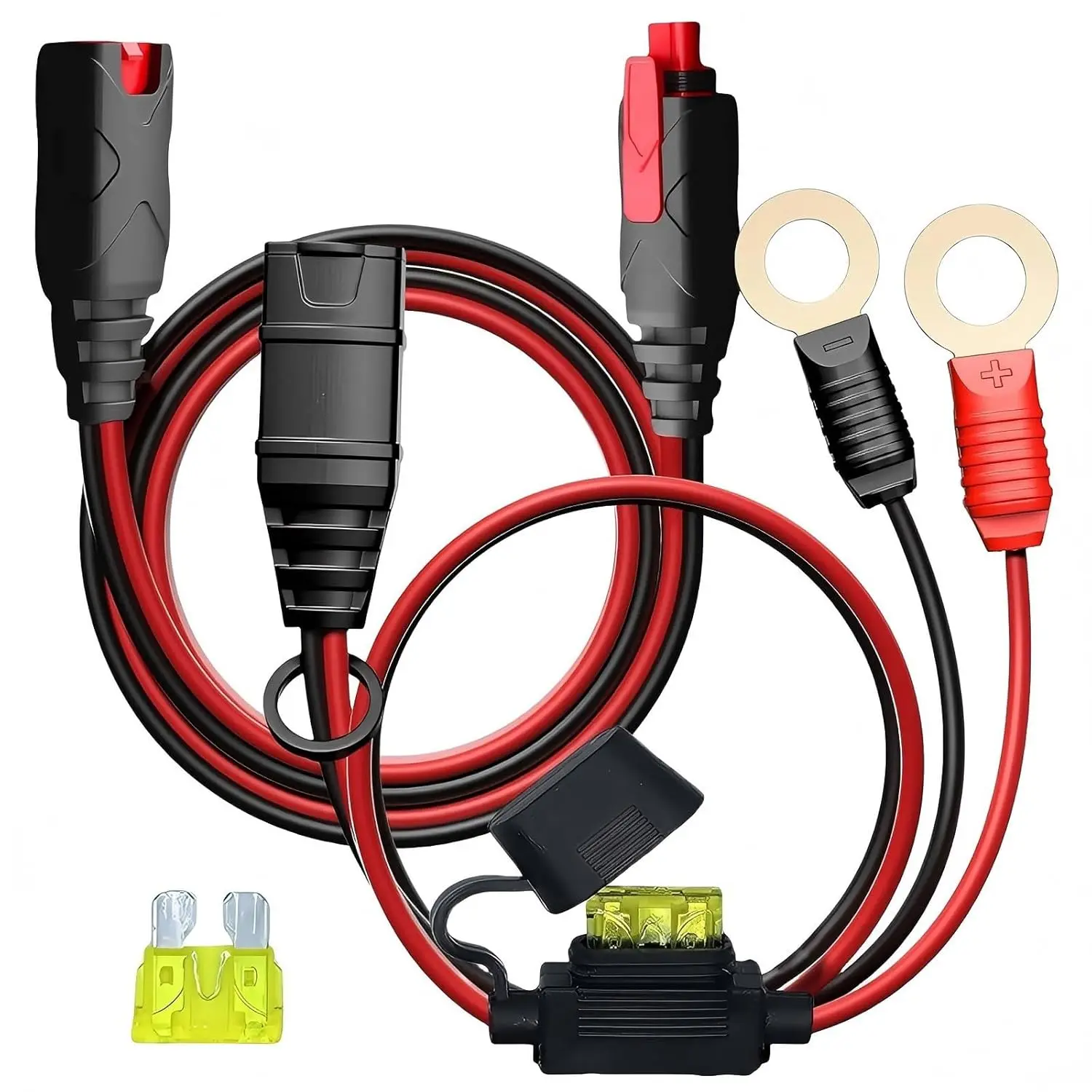 GC004 + GC008 X-Connect Fits for NOCO Battery Charger Accessories Cables| M10(3/8in) XL Eyelet Terminal,Waterproof, 20A Fuse, Fits for Genius Smart Battery Chargers Extension Cable