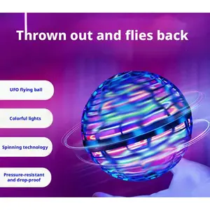 Flying Orb Boomerang Ball, LED Light Up Hover UFO Spinning Toy, Auto Return Induction Floating Flying Ball, Shockproof Drop Resistant, Type-C Rechargeable Indoor Outdoor Novelty Toy Gift for Kids Teens Adults