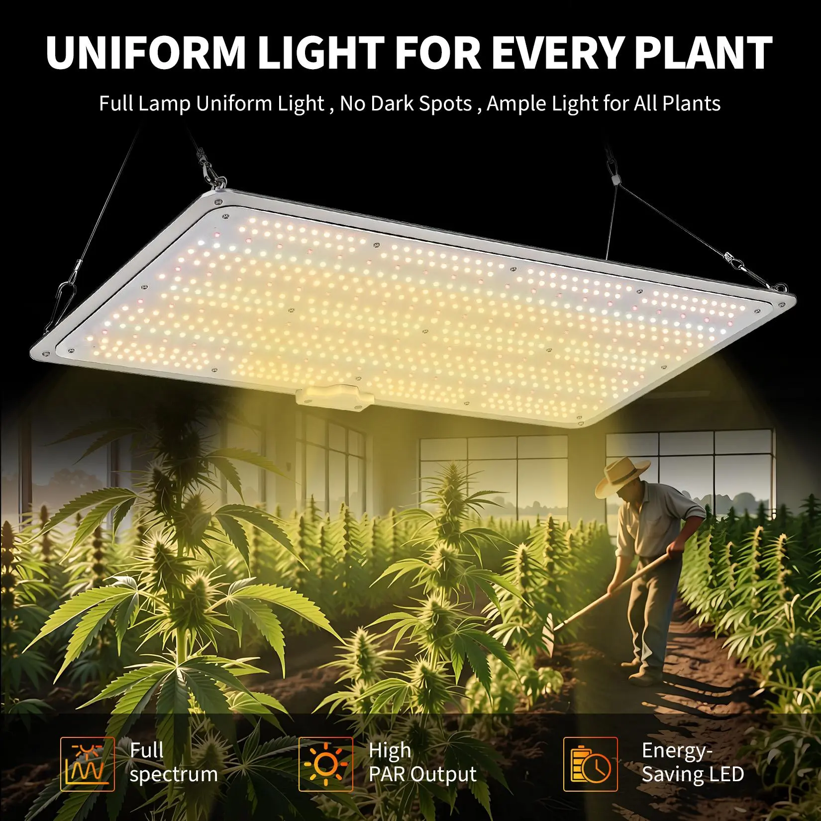 Garvee 150W LED Grow Light with Full Spectrum Diodes, Dimmable Sunlike Lights for Seedling Veg & Bloom Plant Grow Lamp for Grow Tent