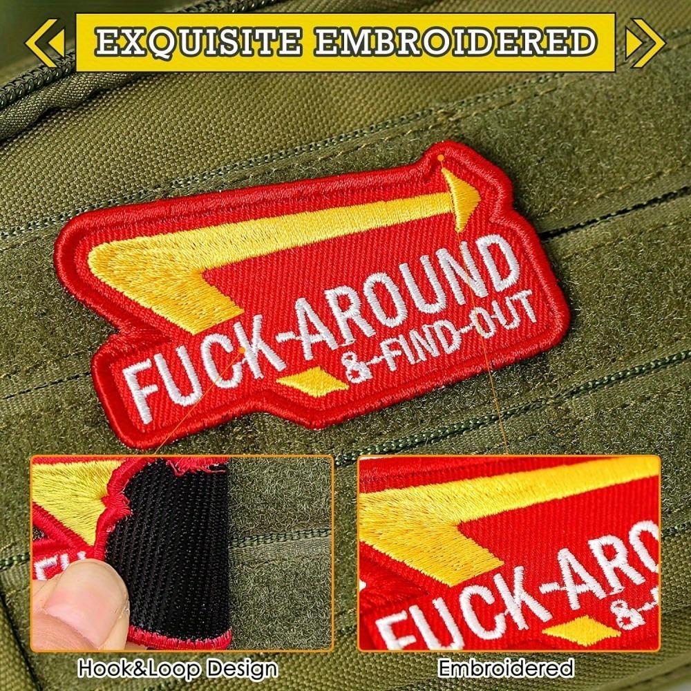 Embroidered Patch with Hook & Loop Backing, Funny Letter Pattern Patch for Personalizing Backpacks, Vests, Jackets, Jeans, Hats, Helmets, Funny Letter Appliques