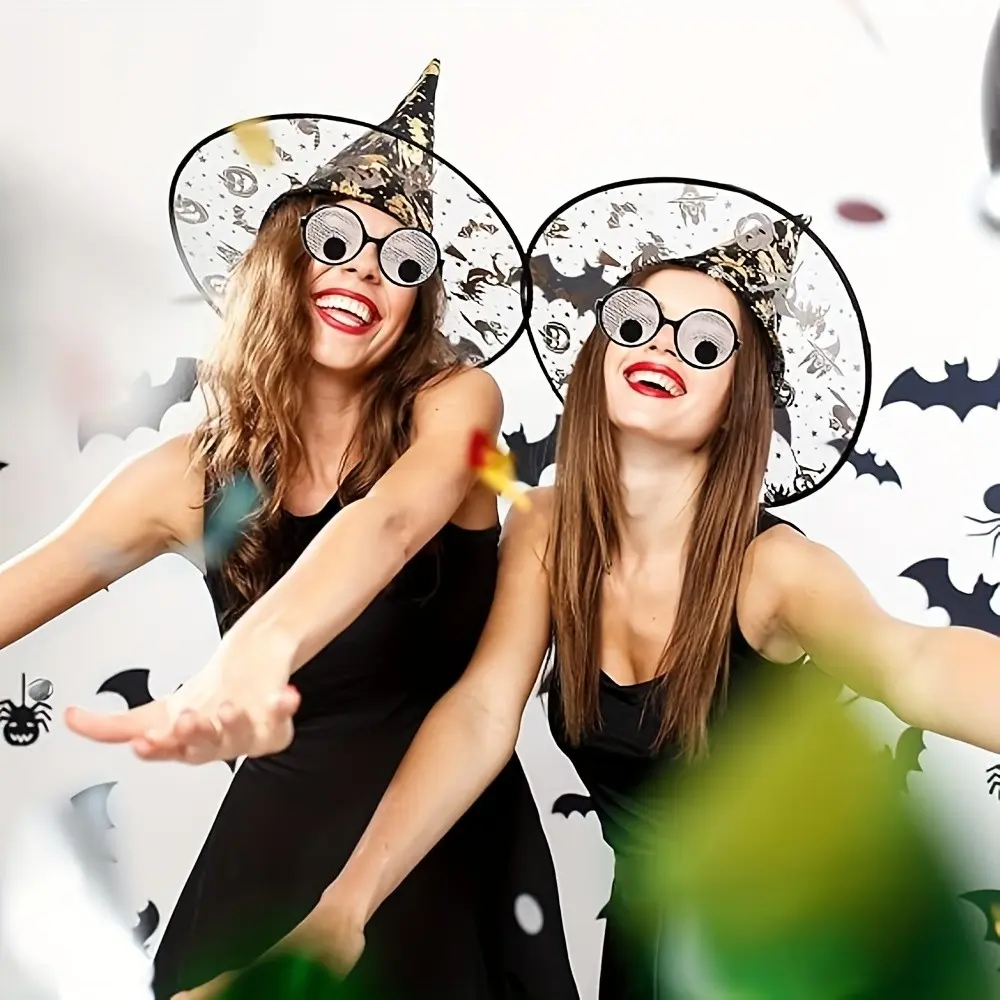 Two Pairs of Head-Shaking Glasses, Giant Eyeball Glasses, Funny Costume Accessories, Halloween Adult Party Fun, Unique Gift Idea