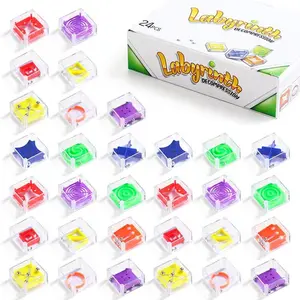24 Pcs Maze Game, Mini Maze Cube Puzzle Box 3D Brain Maze Toy Puzzles Party Favor Games, Ideal Prizes Gifts for Kids and Adults