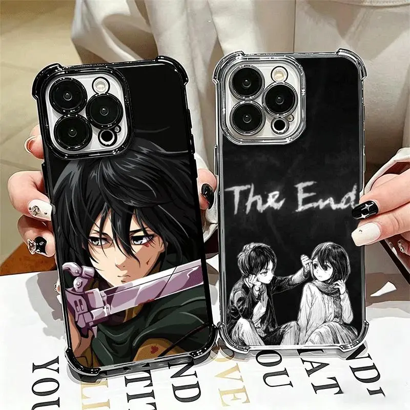 A-Attack On T-Titan Mikasa Plating Phone Case for iPhone 17, 16, 15, 14, 13, 12, 11 Pro Air Plus ProMax and Samsung S26-S20 Ultra Plus FE shock-absorbing phone cases, fashionable gift.